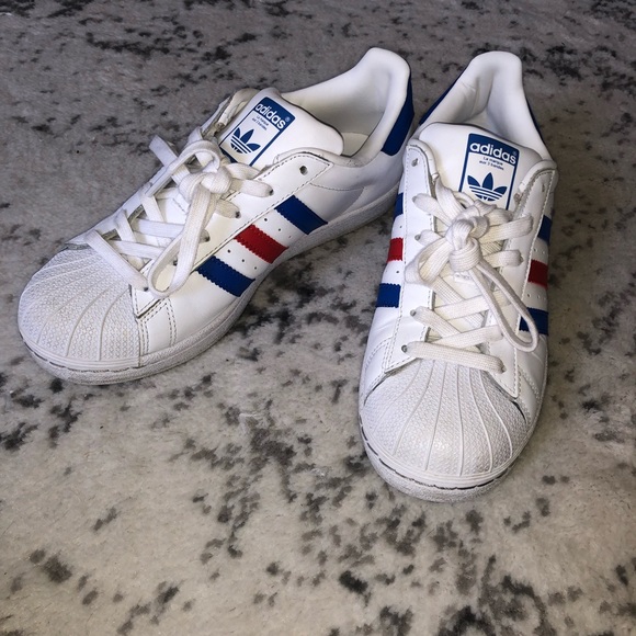 adidas superstar shoes red and white